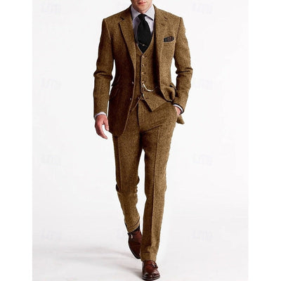 Herringbone Wool 3-Piece Suit