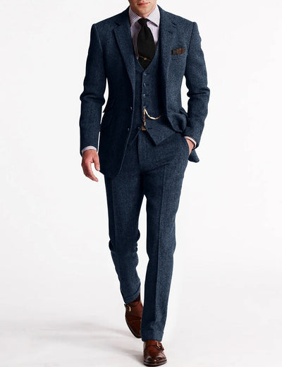 Herringbone Wool 3-Piece Suit