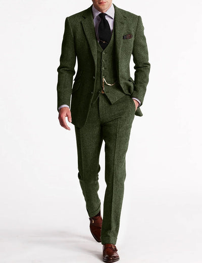 Herringbone Wool 3-Piece Suit